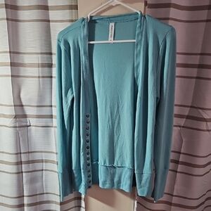 Zenana Outfitters Teal Button-Down Cardigan
